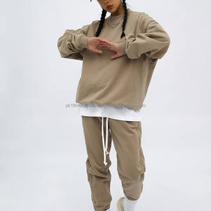 Sudaderas con capucha de alta calidad para hombre, Jersey sólido con logotipo personalizado, sudaderas de cuello redondo de peso pesado Unisex de algodón estampado de gran tamaño - Product Image 6