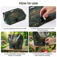 Sac d'eau en plastique PE de gros, qualité alimentaire, pliable, avec bec verseur, 8L 10L, réutilisable, portable, pour boissons et jus