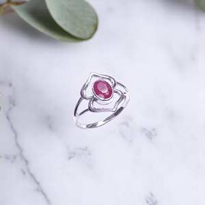 แหวนเงินแท้ 925 ประดับพลอยมูนสโตนสีรุ้งธรรมชาติ ดีไซน์สวยงาม ราคาขายส่ง เครื่องประดับเงิน - Product Image 4