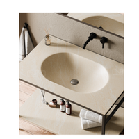 Lavabo rectangulaire en marbre à poser sur comptoir, meuble de salle de bain en bois, design moderne, finition plaquée or, égouttoir facile à nettoyer