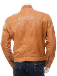 Chaqueta de cuero de cabra para hombre, transpirable, de alta calidad, con cremallera frontal, doble bolsillo, estilo motero, para hombre y mujer - Product Image 3