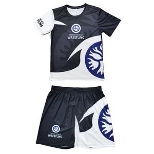 Ensemble t-shirt et short pour homme, sublimation, col rond, séchage rapide, vêtements de sport athlétiques, tenue d'été - Product Image 1