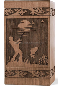 Cremación para adultos Diseño único Urnas de madera para cenizas humanas Urnas de madera Urnas funerarias Tamaño personalizado Suministros funerarios - Product Image 5