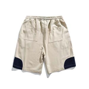 Shorts décontractés pour hommes, style streetwear, à blocs de couleur, avec cordon de serrage, pour l'été, coupe ample, en coton, tendance, avec logo personnalisé - Product Image 4