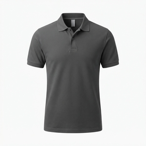 Camiseta Polo para Hombre al por Mayor, Color Gris Oscuro, Tela Piqué, 200 GSM, Corte Ajustado Informal - Product Image 1