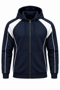 Sweat-shirt à capuche zippé pour homme, poche, 100% coton molletonné 280g, coupe classique, streetwear décontracté, écologique, séchage rapide, hiver, ODM - Product Image 2