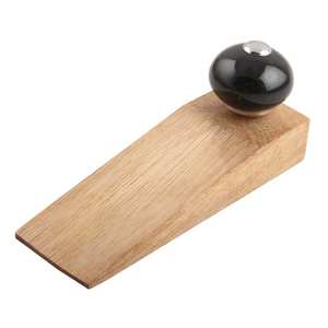 Butée de porte décorative noire ronde en céramique et bois, faite à la main, robuste, pour mobilier, fournisseur en gros - Product Image 1