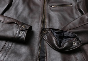 Veste en cuir vintage pour homme, style pilote moto des années 1930, cuir de vachette pleine fleur brossé, veste en cuir véritable - Product Image 5