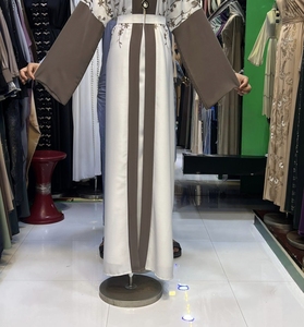 Wholesale Umbrella Abaya Stone Work Handmade Sequined Arabic Dubai Style Full Flare Nida Fabric Evening Party Dress - Product Image 3