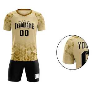Camiseta de Fútbol Sublimada Personalizada para Hombre, Manga Corta, Cuello en V, Estampado Geométrico, Transpirable, Uniforme de Equipo de Poliéster, Disponible para Adultos - Product Image 3