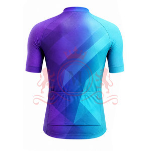 Ensemble maillot et short de cyclisme pour homme, dégradé violet-bleu, 100 % polyester, uniforme de cyclisme - Product Image 3