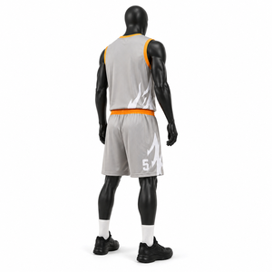 Ensemble de maillots de basket-ball personnalisés avec nom et numéro d'équipe, unisexe, sans manches, col en V, polyester sublimé, évacuation de l'humidité, respirant, athlétique - Product Image 3