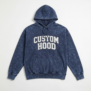 Sweat à capuche rétro pour homme, personnalisé avec patchwork et broderie en tissu éponge, en molleton épais, coupe ample, style streetwear - Product Image 1