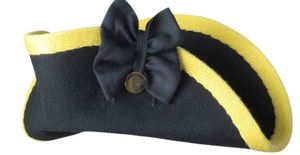 French Bicorne Hat Napoleon Admiral Cosplay <b>Cap</b> Woolen Historical Costume Reproduction Spanish Tricorn Hats - Product Image 2