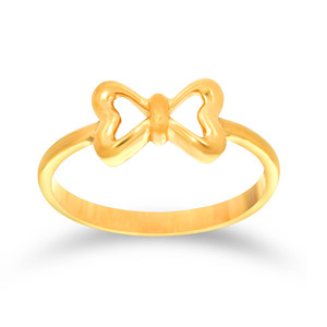 Anillo de Oro Gracious Bow para Bebé, Anillo de Oro de Lujo para Niñas con un Elegante Diseño de Lazo Doble y un Clásico Nudo Minimalista - Product Image 1