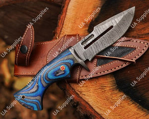 Cuchillo de Camping de Hoja Fija con Patrón Trenzado de Acero de Damasco Forjado a Mano, Madera Pakka, OEM ODM, Personalizable, Directo de Fábrica, Bajo MOQ - Product Image 3