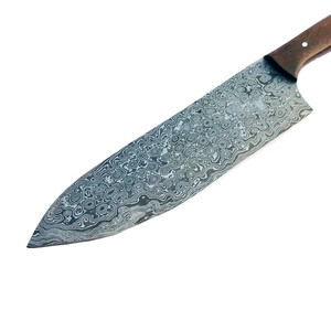 Cuchillo de Chef de cocina de acero de Damasco hecho a mano personalizado de la mejor calidad, cuchillos japoneses con mango de madera con cubierta de cuero - Product Image 4