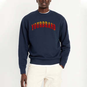 Sudadera de Hombre de Primera Calidad, Color Azul Marino, Cuello Redondo, Corte Holgado, 100% Algodón, Logotipo Personalizado, Sudadera Básica, Sudadera Gruesa - Product Image 4