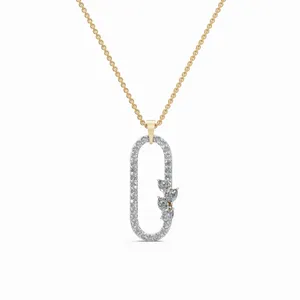 Collar con Colgante de Diamantes Cultivados en Laboratorio para Mujer, Oro Amarillo de 18K, 31 Diamantes, Certificado IGI VVS, para Bodas y Fiestas - Product Image 1
