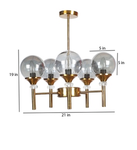 Modern Gold Glass <b>Globe</b> Chandelier Luxury Pendant Ceiling <b>Light</b> Contemporary Hanging Lamp Smoky Glass Shade Lighting Fixture - Product Image 2
