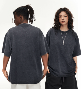 T-shirt en coton épais 230 GSM pour homme, coupe oversize, délavé à l'acide, style vintage, coupe carrée, personnalisable, style streetwear pour homme - Product Image 6