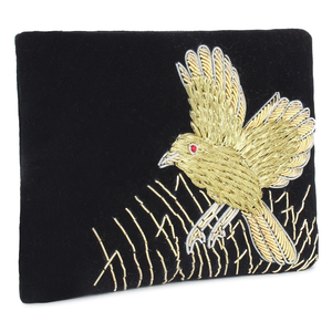 Porte-monnaie en satin brodé et perlé pour soirée, avec fermeture éclair, personnalisable et coloré - Product Image 1