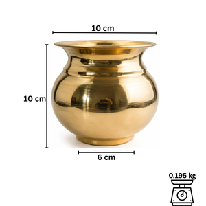 Pot décoratif traditionnel indien en laiton pur pour les rituels de Puja, le culte au temple et la décoration spirituelle de la maison - Product Image 2