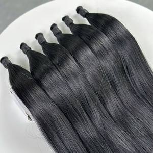 Cheveux humains vierges vietnamiens naturels noirs, lisses, soyeux et brillants, en vrac, double épaisseur, pour tressage, sans perte, Anh Hair B27 All - Product Image 4