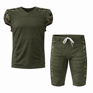 Tenue d'entraînement de football américain, uniforme d'équipe, maille athlétique, couleurs d'équipe personnalisées, panneaux latéraux camouflage, sublimation sportive, Elite - Product Image 1