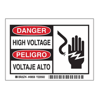 Étiquettes autocollantes bilingues en PVC haute tension pour marquage des risques électriques intérieurs/extérieurs