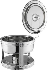 Plat à chafing rond en acier inoxydable avec finition poli miroir, chauffe-plats de buffet avec support de couvercle pour hôtels, restaurants, traiteurs et événements - Product Image 4