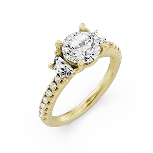 Anillo de Compromiso de Moissanita con Corte Ovalado en Color Dorado, Anillo de Boda de Cuatro Garras para Mujer - Product Image 1