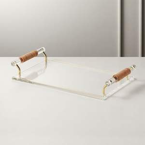 Plateau de service en acrylique de qualité supérieure, design léger et écologique, décoration moderne pour la maison indienne, idéal pour Diwali – Vente chaude - Product Image 1