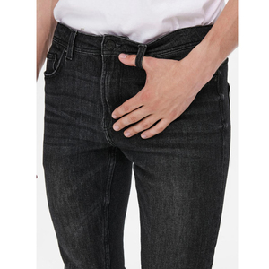 Jean en denim gris de luxe pour homme, coupe slim extensible à taille étroite, avec braguette zippée, en coton, pour usage décontracté, avec option OEM économique - Product Image 6