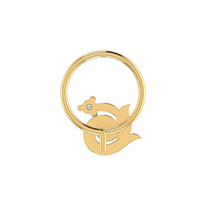 เครื่องประดับจมูกทอง 14K ลายดอกไม้ ดีไซน์สวยงาม สำหรับผู้หญิง สไตล์ชาติพันธุ์ ประดับเพชรธรรมชาติ 0.03 กะรัต - Product Image 5