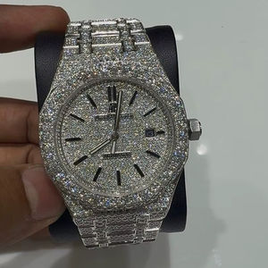 High Quality Moissanite <b>Diamond</b> <b>Watch</b> with Durable Metal Strap for Men Women Modern Style and Long Life Use - Product Image 6