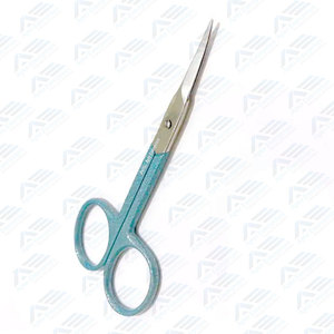 Manicure Stainless Steel <b>Nail</b> Scissors for <b>Nails</b> and Eyebrows with Aqua Blue Glittery Design 4" Slim Scissors with Pointed Tip - Product Image 6