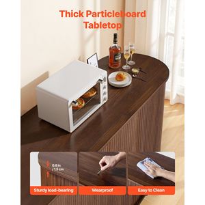 ตู้บาร์กาแฟทรงโค้งสไตล์มิดเซ็นจูรี่ 2 ประตู พร้อมบานเลื่อน สำหรับบ้านและออฟฟิศ - Product Image 5