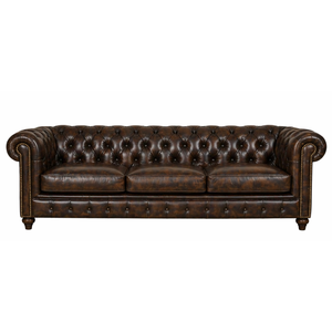 Premium <b>Brown</b> Chesterfield <b>Sofa</b> 3 Seater Vintage Leather Couch Living Room Furniture Manufacturer - Product Image 1