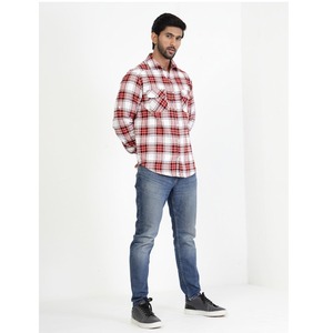 Best Quality <b>Red</b> Color <b>Checked</b> Cotton Yarn Dyed Plaid <b>Men</b> <b>Shirt</b> with Utility Pockets Best Collection For Summer Buy Direct Supp - Product Image 1