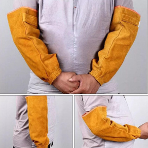 Manchons de protection pour les bras en cuir de vachette pleine fleur, résistants à l'abrasion, pour la soudure et les travaux de lutte contre l'incendie - Product Image 4
