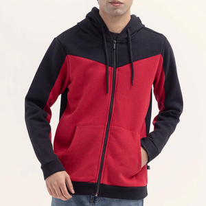 Sweat à capuche zippé respirant et épais pour homme, nouvelle mode, couleur unie, sur mesure, haute qualité, 100% coton, saison hivernale - Product Image 3