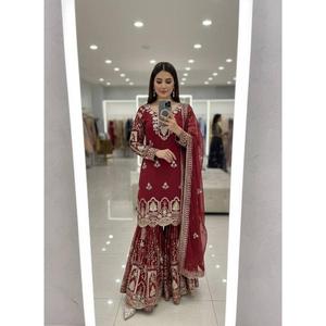 ชุดซาลวาร์คาเมซที่ทันสมัยพร้อมเสื้อหมาจิ้งจอกและเสื้อซาร่าดูพัตต้าแห้งเร็วทุกฤดูกาล - Product Image 1