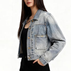 Chaqueta Larga Vaquera Vintage para Mujer – Precio de Fábrica, Abrigo Vaquero Casual Oversize 100% Algodón, Logotipo Personalizado OEM, Venta al por Mayor - Product Image 1