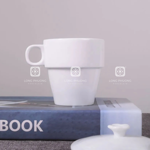 Tasse en céramique de 396ml avec poignée vintage rainurée en grès durable pour expresso café thé boissons quotidiennes élégantes - Product Image 6