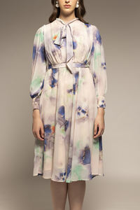 Vestido de Mujer de Excelente Calidad, Moderno, con Estampado Abstracto Blanco, Corte en A, Informal, para Fiestas y Uso Diario - Product Image 5