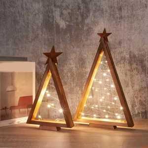 High Quality Eco-Friendly <b>Wooden</b> Unfoldable <b>Christmas</b> <b>Tree</b> Hs Husnain Crafts Modern Handmade Hanging Ornament - Product Image 4