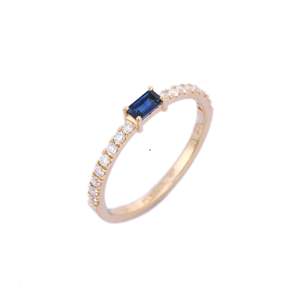 แหวนแต่งงานมอยส์ซาไนต์ทรงปรินเซสคัท ทองคำชมพู 18K - Product Image 3