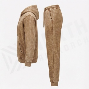 Conjunto de Sudadera con Capucha y Pantalones Deportivos de Algodón Grueso, Corte Holgado y Amplio, Personalizado por el Fabricante, para Gimnasio y Ropa Deportiva para Hombre - Product Image 3