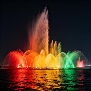 Fuentes de Agua para Jardín con Luces LED de Colores Cambiantes, Pequeña Fuente Musical con Chorro Directo - Product Image 1